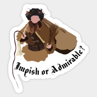 Dwight Schrute Impish or Admirable Belsnickel Art – The Office (black text) Sticker